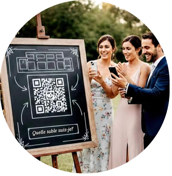Plan de table mariage avec QR code
